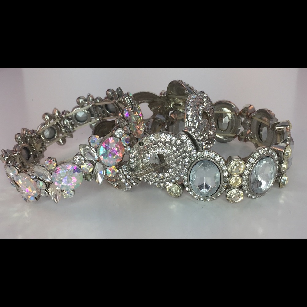 3 Rhinestone bracelets, one is AB crystal